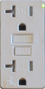 Example of a tamper-resistant electrical receptacle